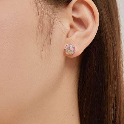 [Clover Jewelery]Ornate Colorful Octagon Shape Daily Earrings