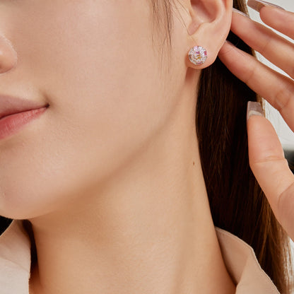 [Clover Jewelery]Ornate Colorful Octagon Shape Daily Earrings