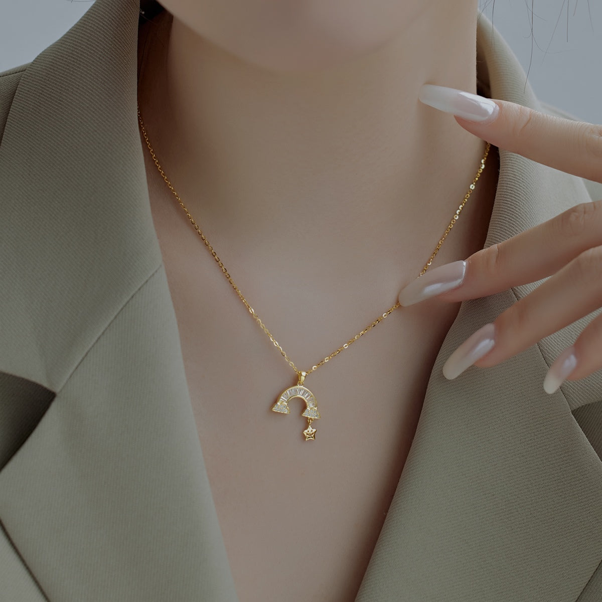 [Clover Schmuck]Einzigartige Regenbogen-Stern-Halskette
