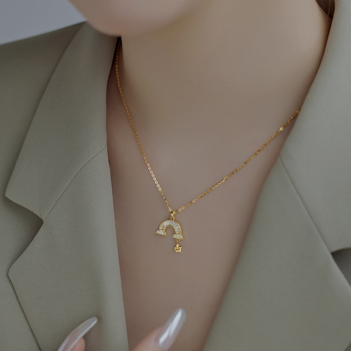 [Clover Schmuck]Einzigartige Regenbogen-Stern-Halskette