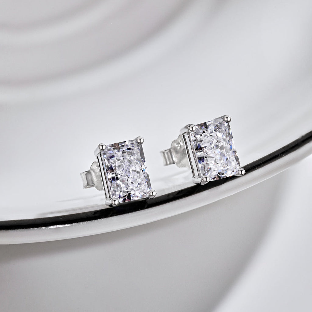 [Clover Jewelry]Funkelnde luxuriöse Prinzessinnenschliff Alltags-Ohrringe