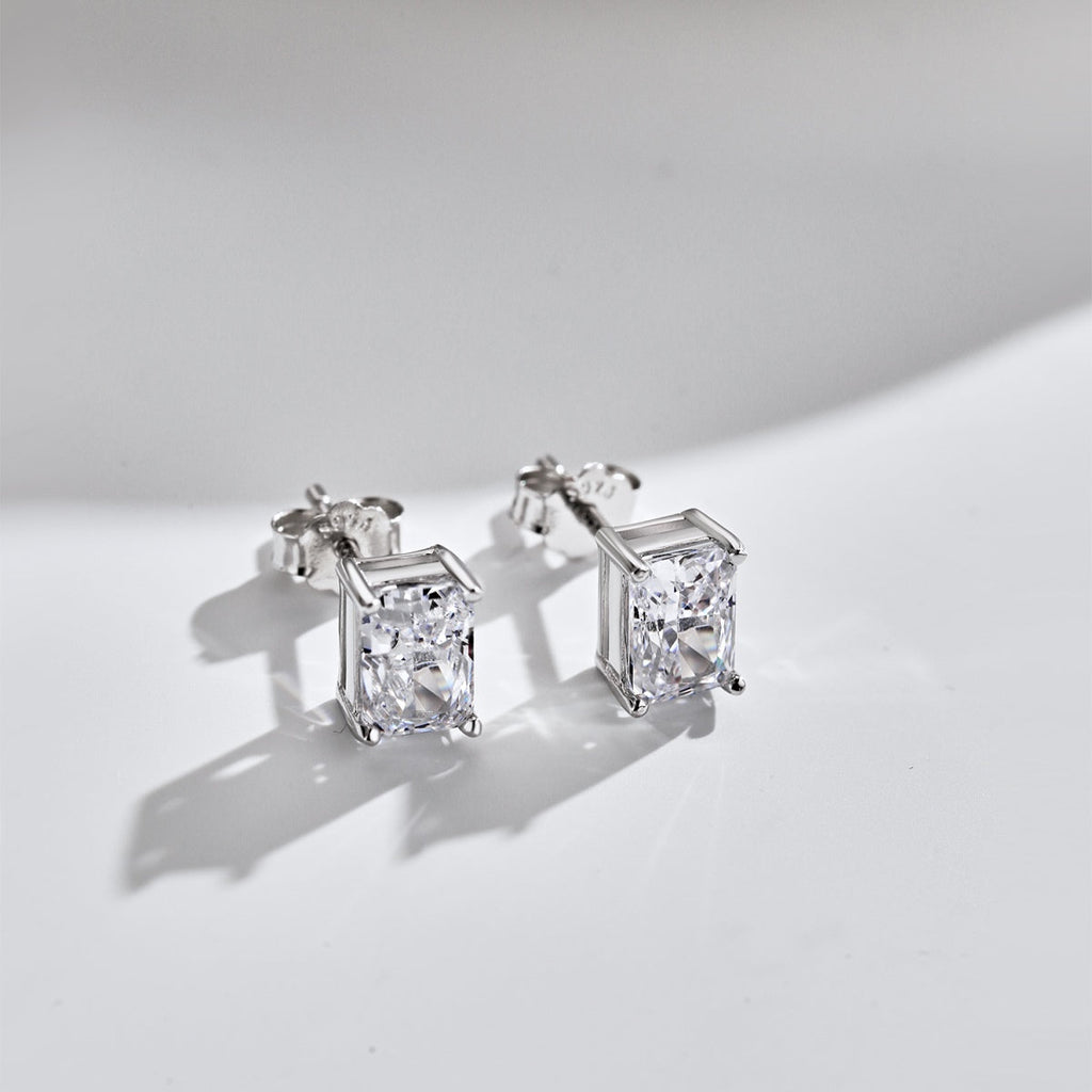[Clover Jewelry]Funkelnde luxuriöse Prinzessinnenschliff Alltags-Ohrringe