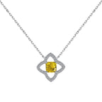 [Clover Jewelry]Exquisite Flower Shape Princess Cut Necklace