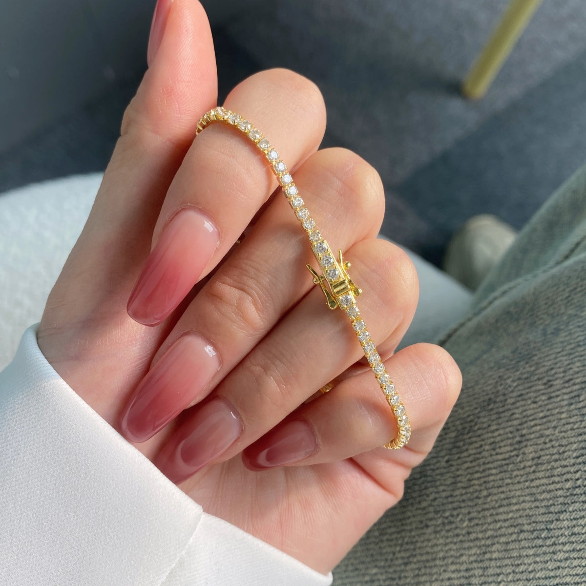[Clover Jewelry]Strahlendes, farbenfrohes, rund geschliffenes Party-Armband