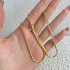 [Clover Jewelry]Delicate Round Shape Tennis Necklace