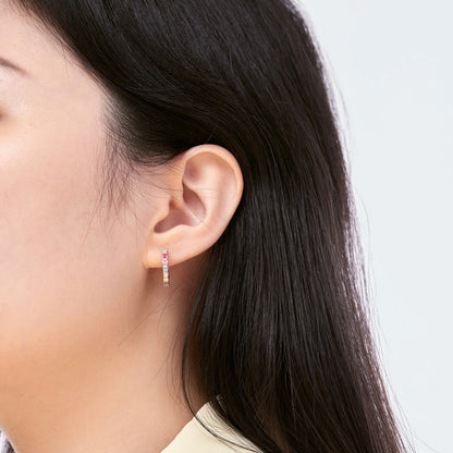 [Clover Jewelery]Radiant Colorful Round Cut Earrings