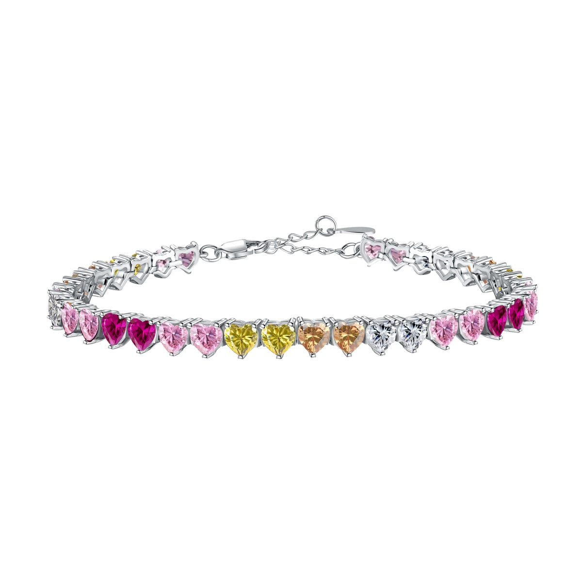 [Clover Jewelery]Luxurious Colorful Romantic Heart Shape Lover Bracelet