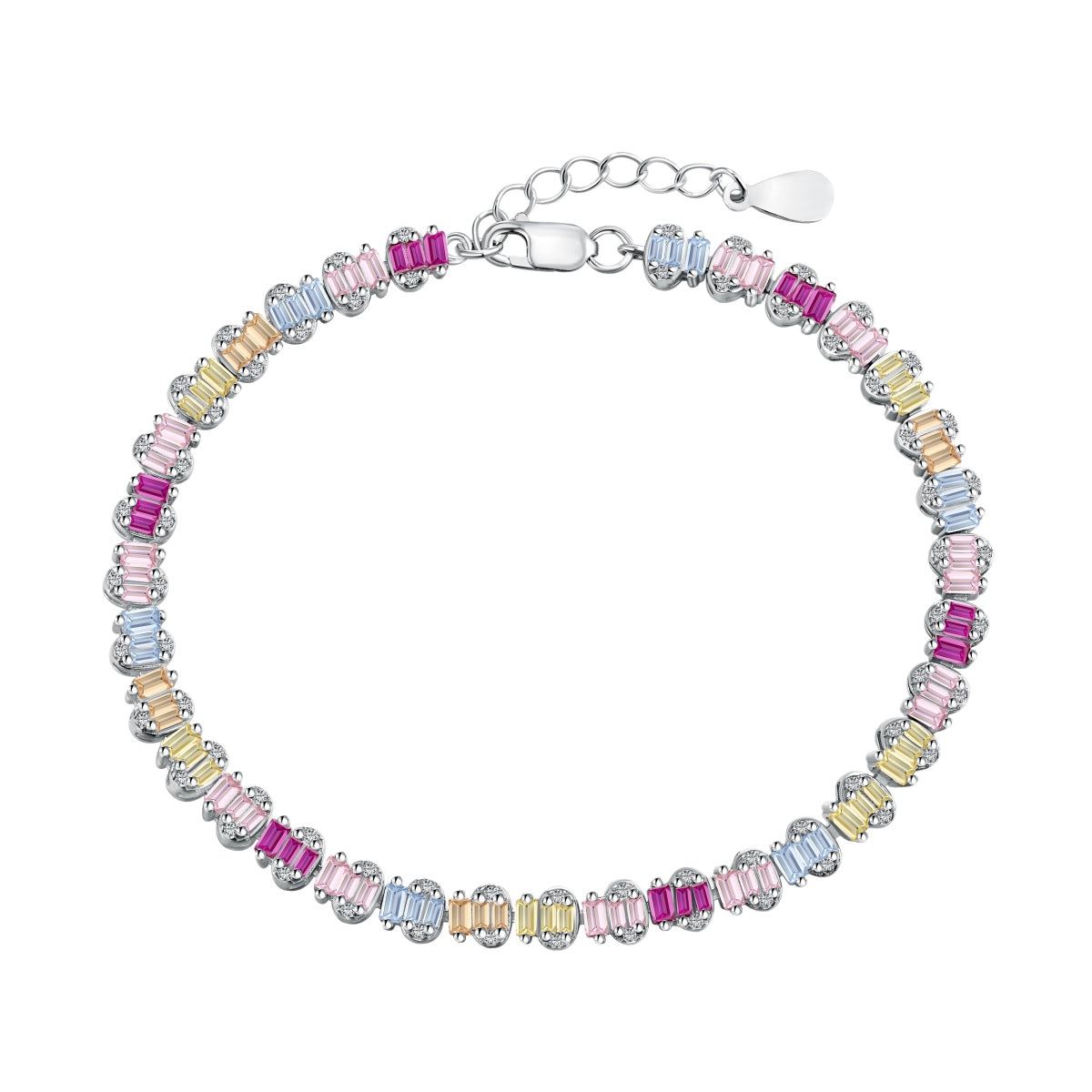 [Clover Jewelery]Delicate Colorful Emerald Cut Party Bracelet
