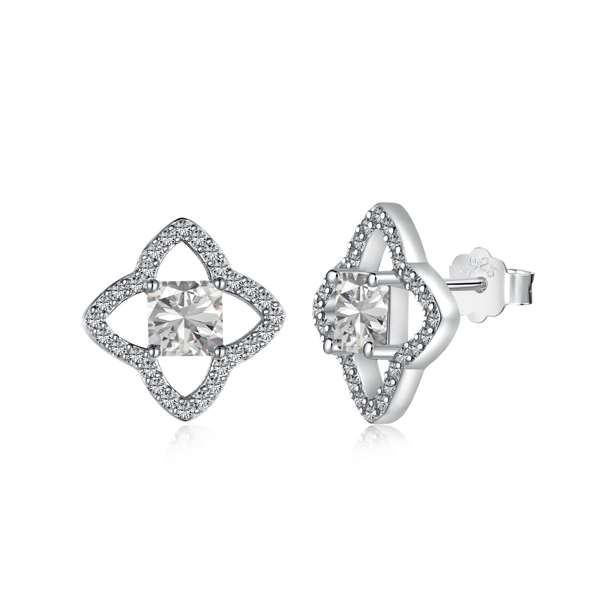 [Clover Jewelry]Elegante sternförmige Ohrringe mit Prinzessinnenschliff für den Alltag