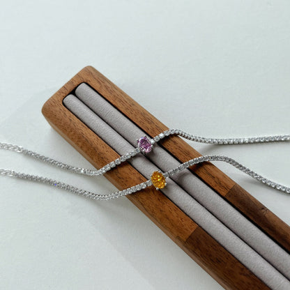 [Clover Jewellery]0,75 Karat exquisites ovales Tagesarmband