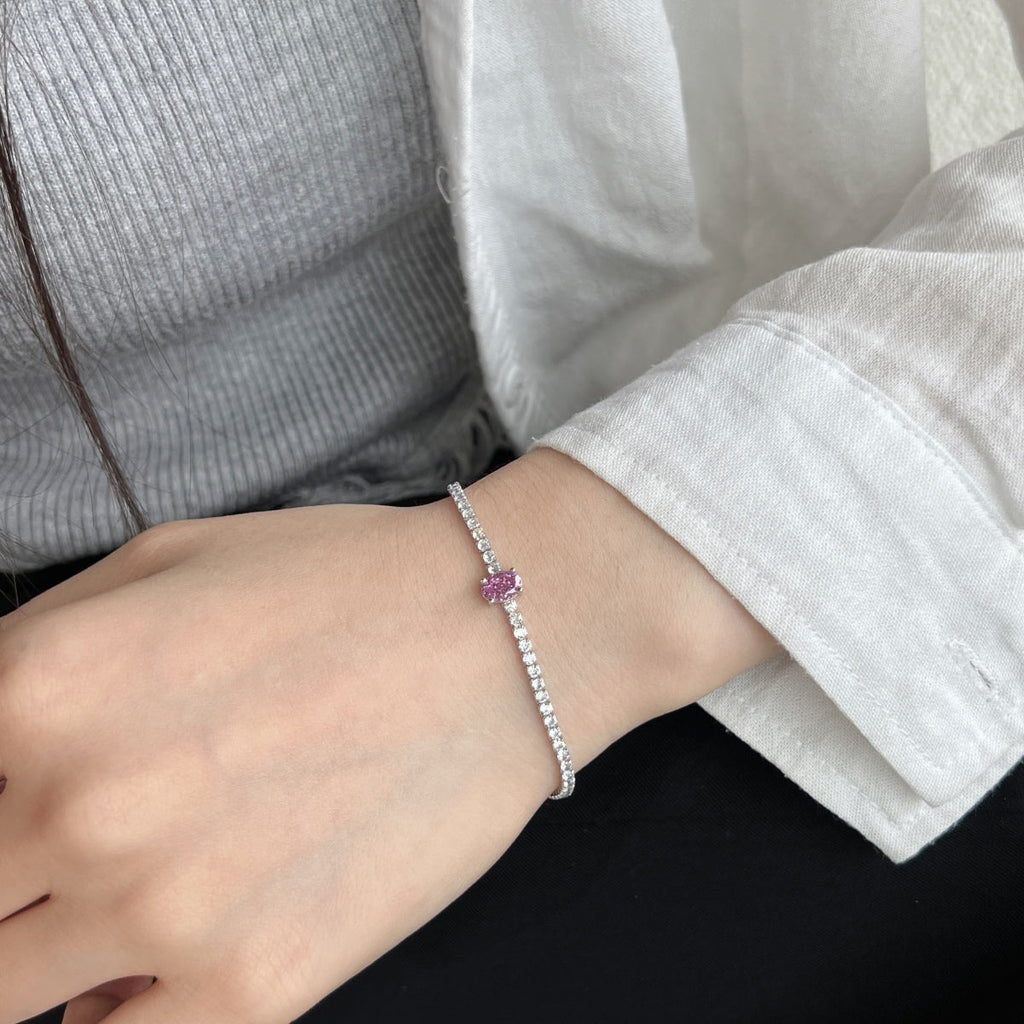 [Clover Jewelry]0.75 Karat Exquisites ovales Armband für jeden Tag