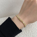 [Clover Jewelry]Ornates funkelndes rundgeschliffenes Tennisarmband