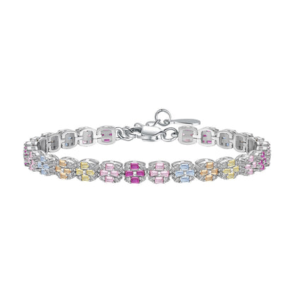 [Clover Jewelery]Delicate Colorful Emerald Cut Daily Bracelet