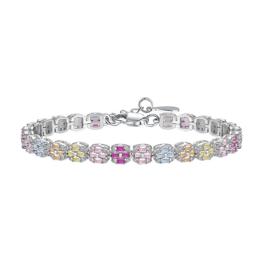 [Clover Jewelery]Delicate Colorful Emerald Cut Daily Bracelet