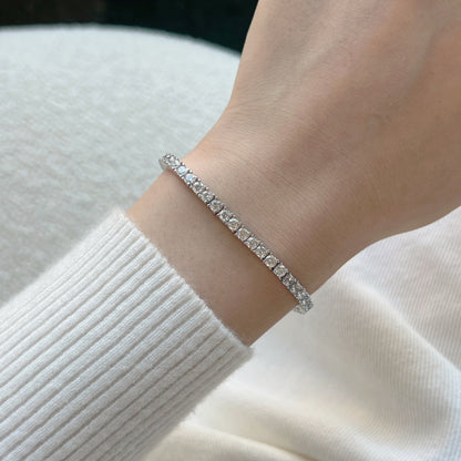 [Clover Jewelery]Dainty Charming Round Cut Tennis Bracelet