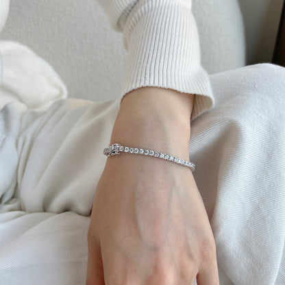 [Clover Jewelery]Dainty Charming Round Cut Tennis Bracelet