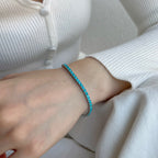 [Clover Jewelry]Zierliches bezauberndes Tennisarmband mit runden Steinen