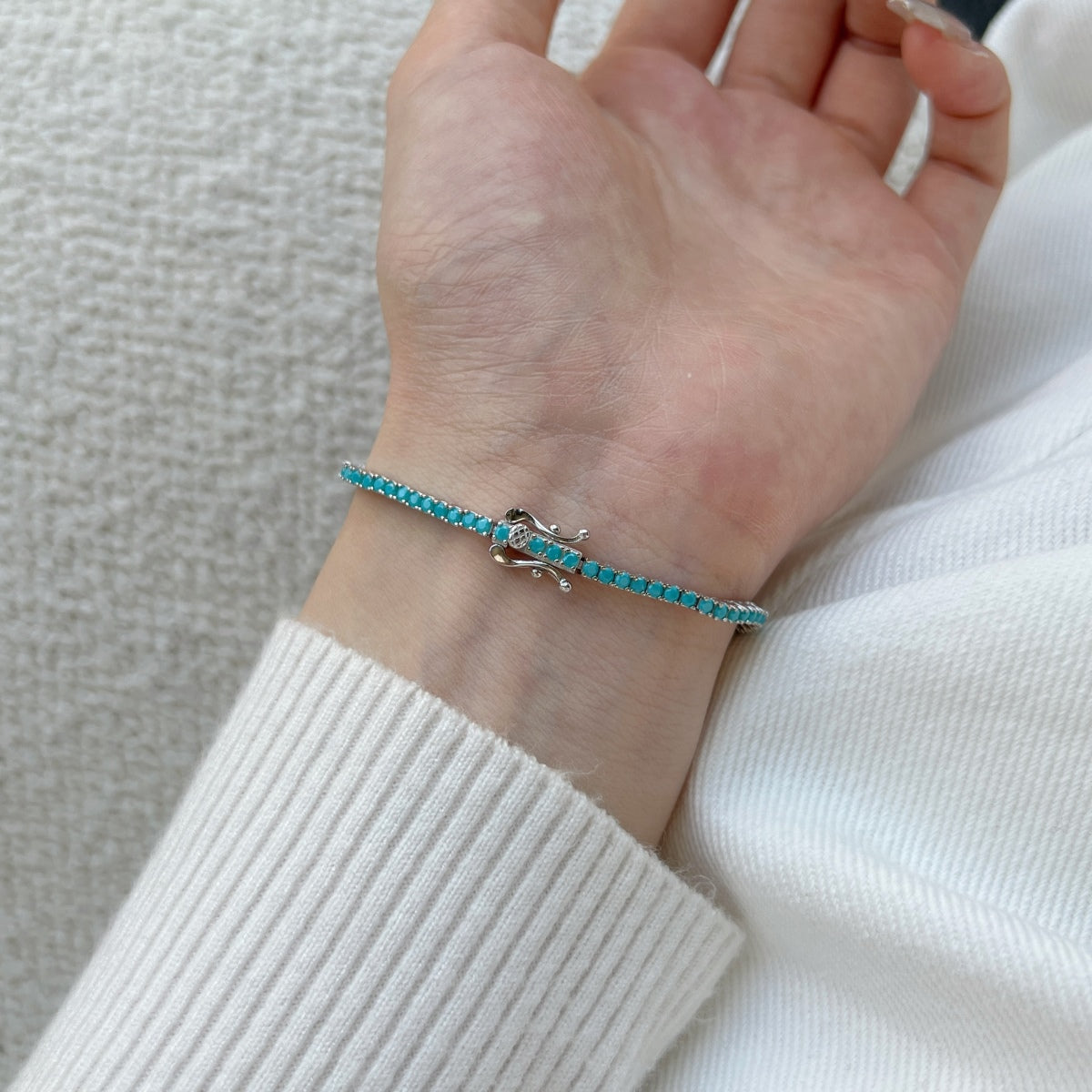 [Clover Jewelry]Schillerndes, exquisites Armband im Rundschliff für den Alltag