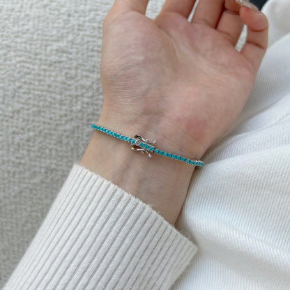 [Clover Jewelry]Schillerndes, exquisites Armband im Rundschliff für den Alltag