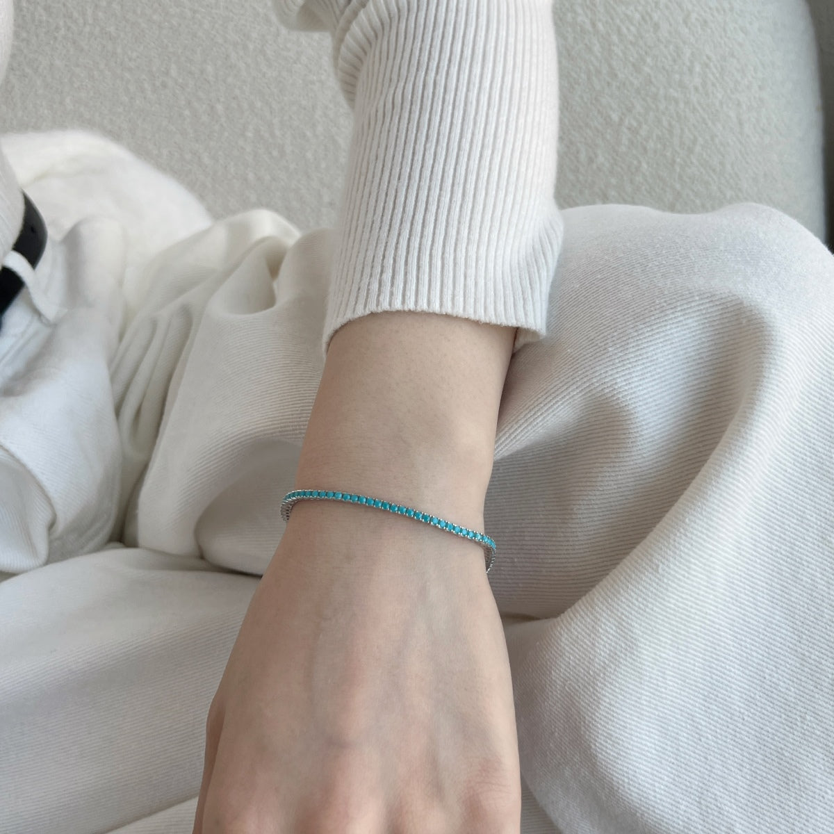 [Clover Jewelry]Schillerndes, exquisites Armband im Rundschliff für den Alltag