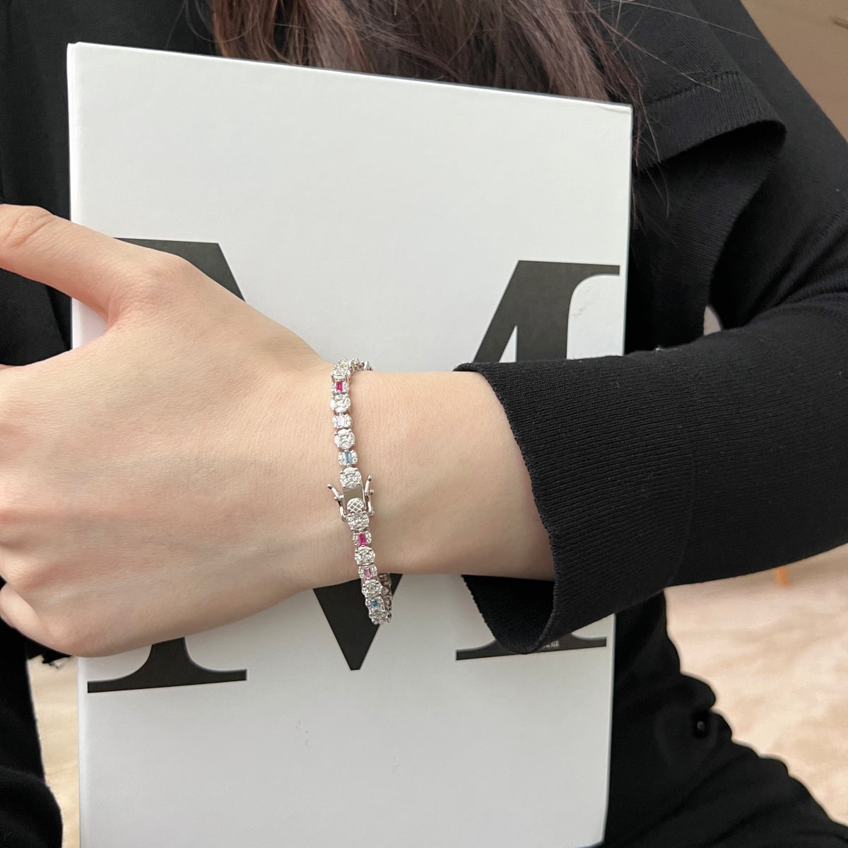 [Clover Jewelery]Dazzling Radiant Multi Cut Daily Bracelet