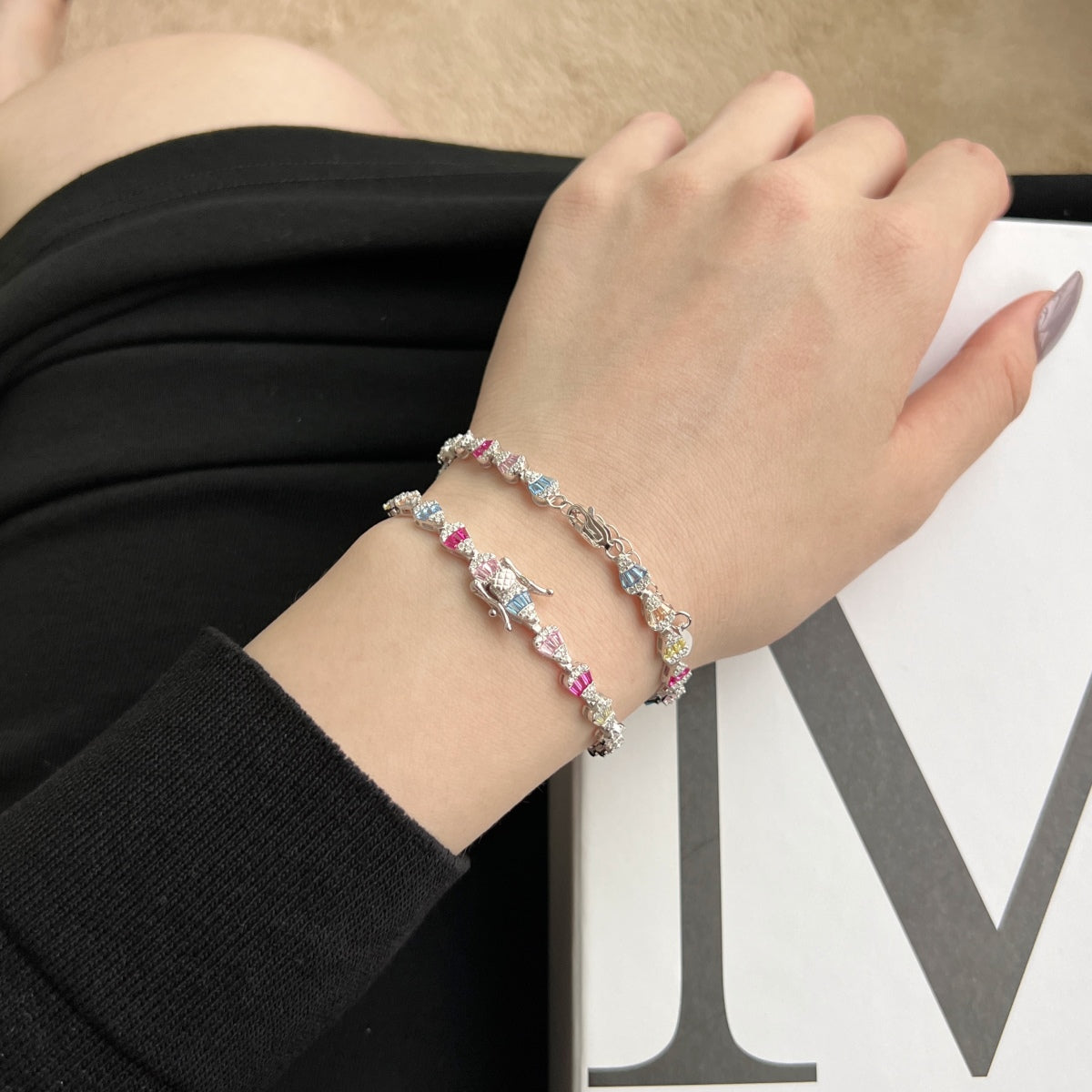 [Clover Jewelry]Funkelndes Armband in Wassertropfenform für den Alltag