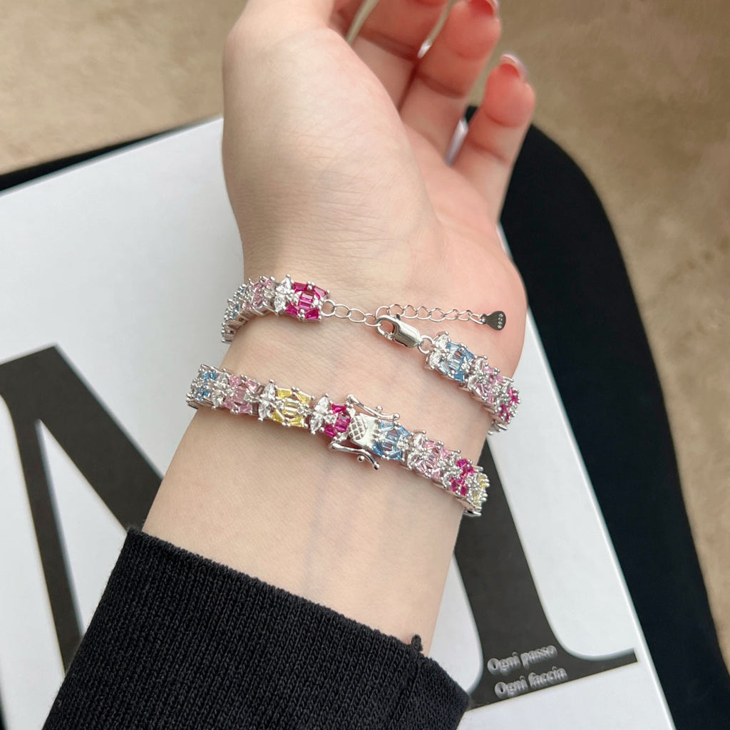 [Clover Jewelry]Zartes, farbenfrohes Armband mit mehreren Schliffen für Partys