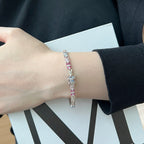 [Clover Jewelry]Funkelndes buntes Smaragdschliff Party Armband
