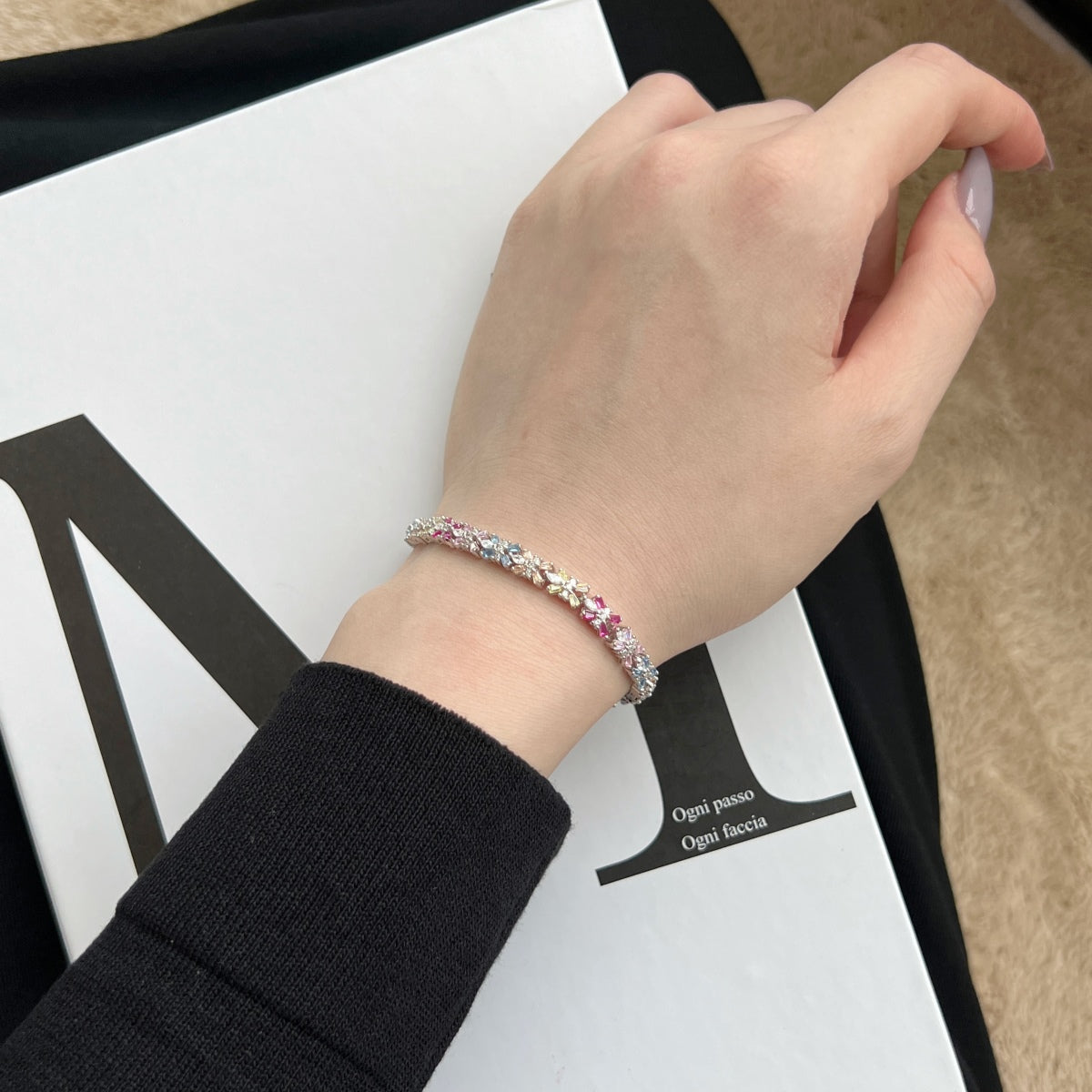 [Clover Jewelery]Radiant Colorful Emerald Cut Party Bracelet