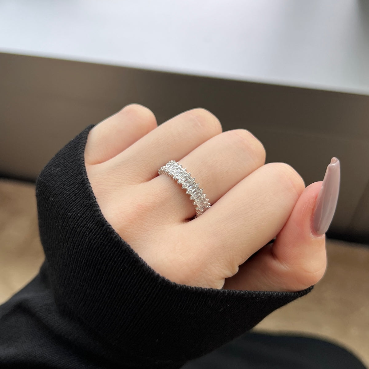 [Clover Jewelery]Splashy Ornate Emerald Cut Cocktail Ring