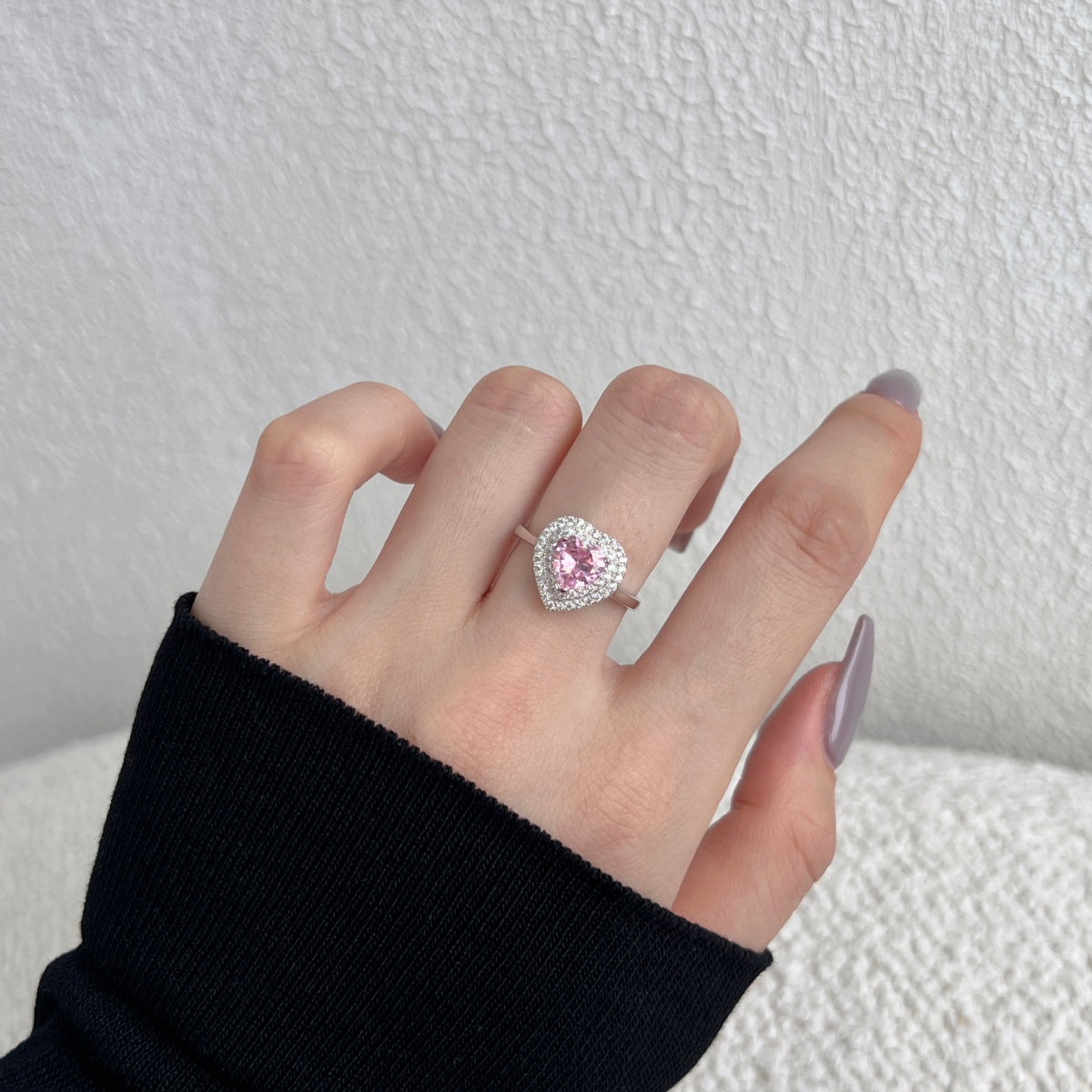 [Clover Jewelery]Delicate Ebullient Heart Shape Wedding Ring