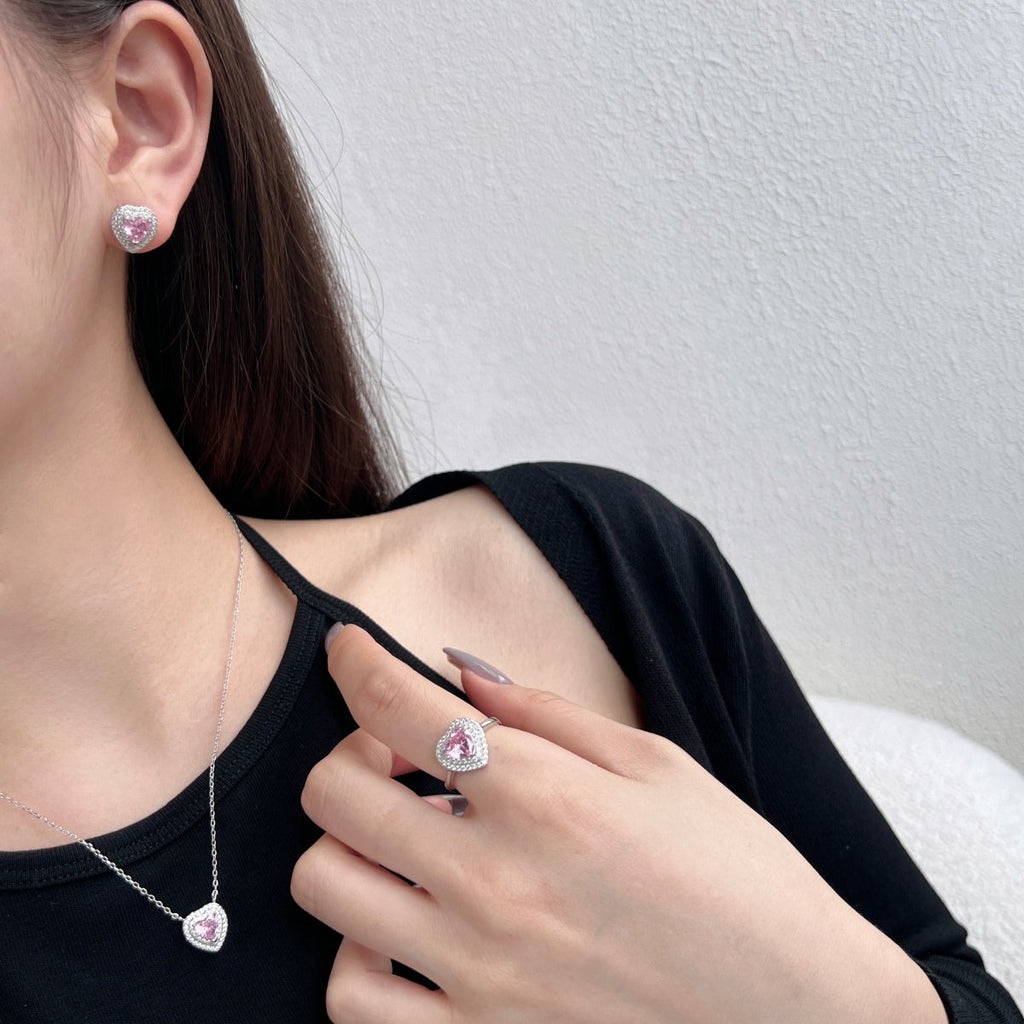 [Clover Jewelry]Funkelnde herzförmige Liebhaber-Ohrringe