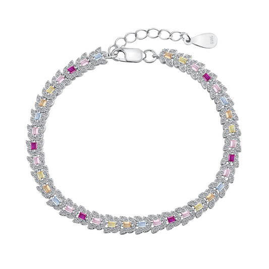 [Clover Jewelery]Delicate Colorful Multi Cut Daily Bracelet