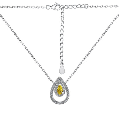 [Clover Jewelery]Sparkling Pear Cut Necklace