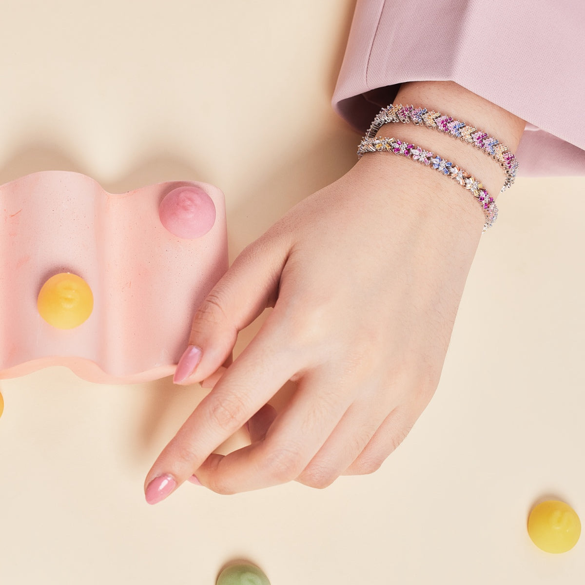 [Clover Schmuck]Verziertes funkelndes Party-Armband mit Rundschliff
