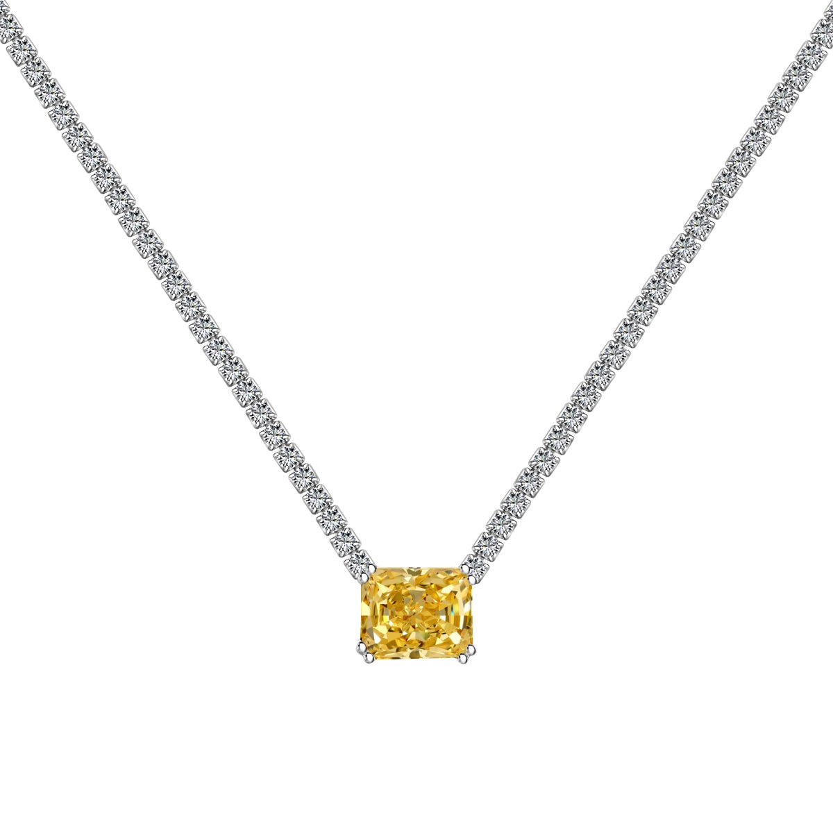 [Clover Jewelery]4.0 Carat Elegant Radiant Cut Necklace