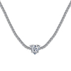 [Clover Jewelry]2.0 Carat Sparkling Tennis Heart Cut Necklace