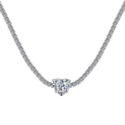 [Clover Jewelery]2.0 Carat Sparkling Tennis Heart Cut Necklace