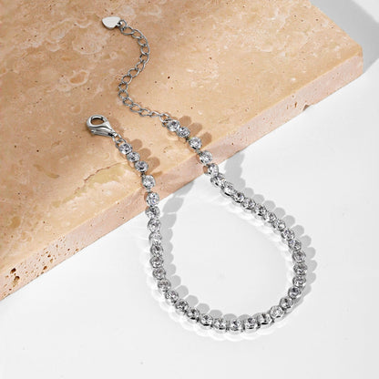 [Clover Jewelry]Schillerndes, funkelndes Armband im Rundschliff für jeden Tag