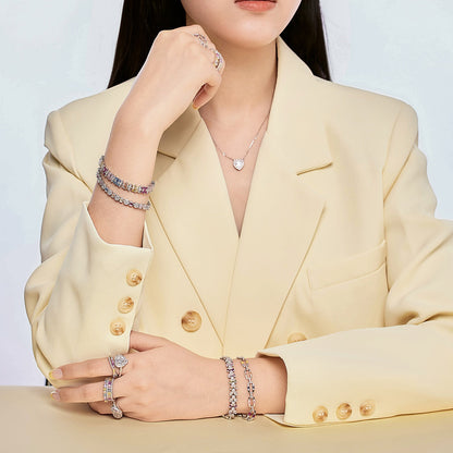 [Clover Jewelery]Delicate Colorful Multi Cut Party Bracelet