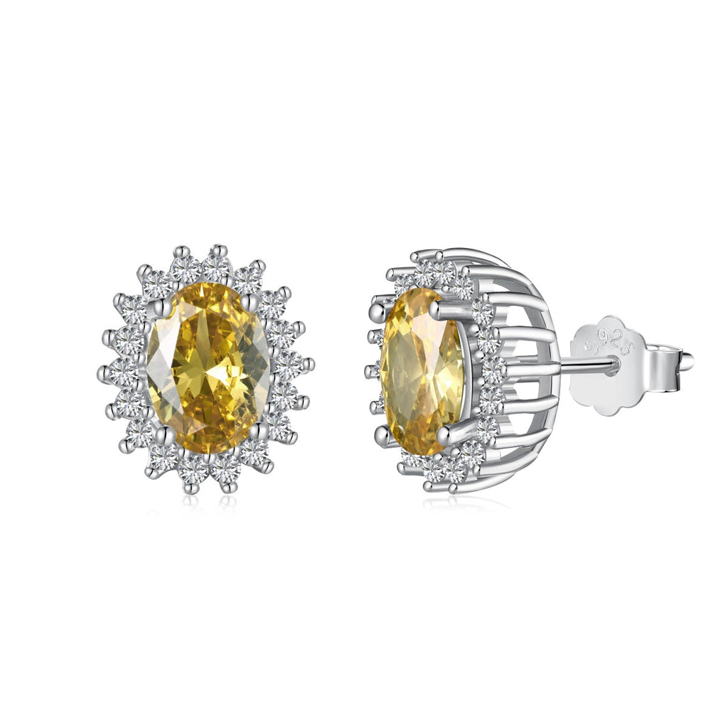 [Clover Jewelry]Zarte strahlende ovale Alltags-Ohrringe