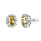 [Clover Jewelry]Zarte strahlende ovale Alltags-Ohrringe