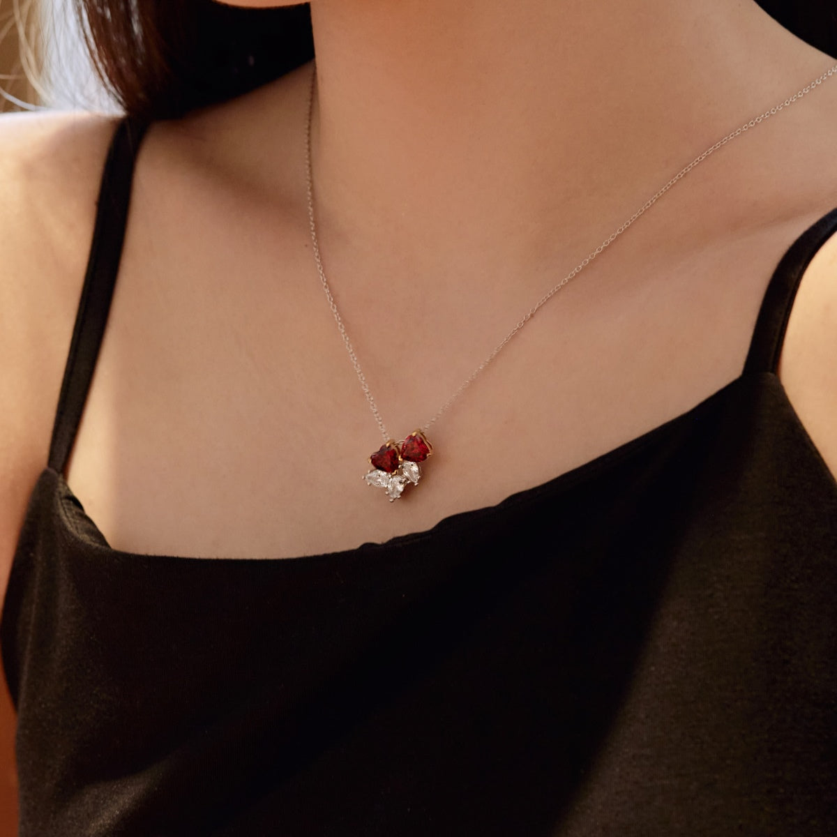 [Clover Jewelery]Dainty Red Heart Necklace