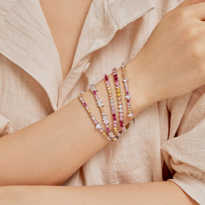 [Clover Jewelery]Ornate Colorful Butterfly Shape Round Cut Daily Bracelet