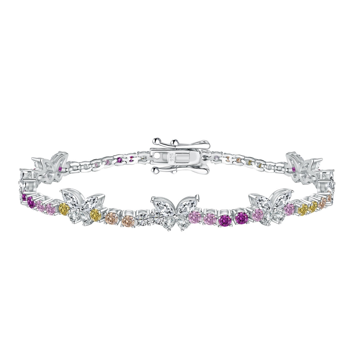 [Clover Jewelery]Ornate Colorful Butterfly Shape Round Cut Daily Bracelet