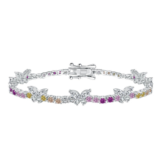 [Clover Jewelery]Ornate Colorful Butterfly Shape Round Cut Daily Bracelet