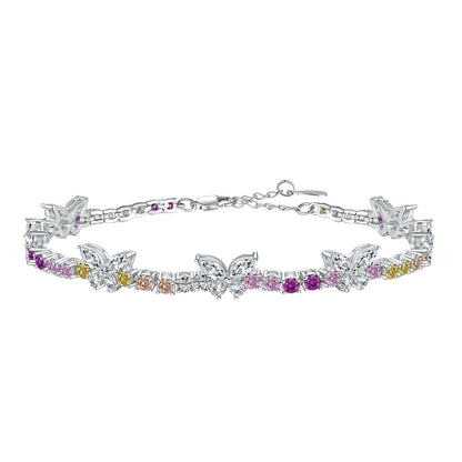 [Clover Jewelery]Ornate Colorful Butterfly Shape Round Cut Daily Bracelet