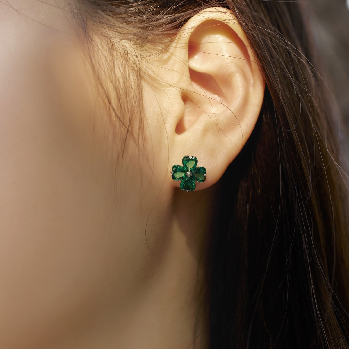 [Clover Jewelery]Four-Leaf Clover Ball Earrings