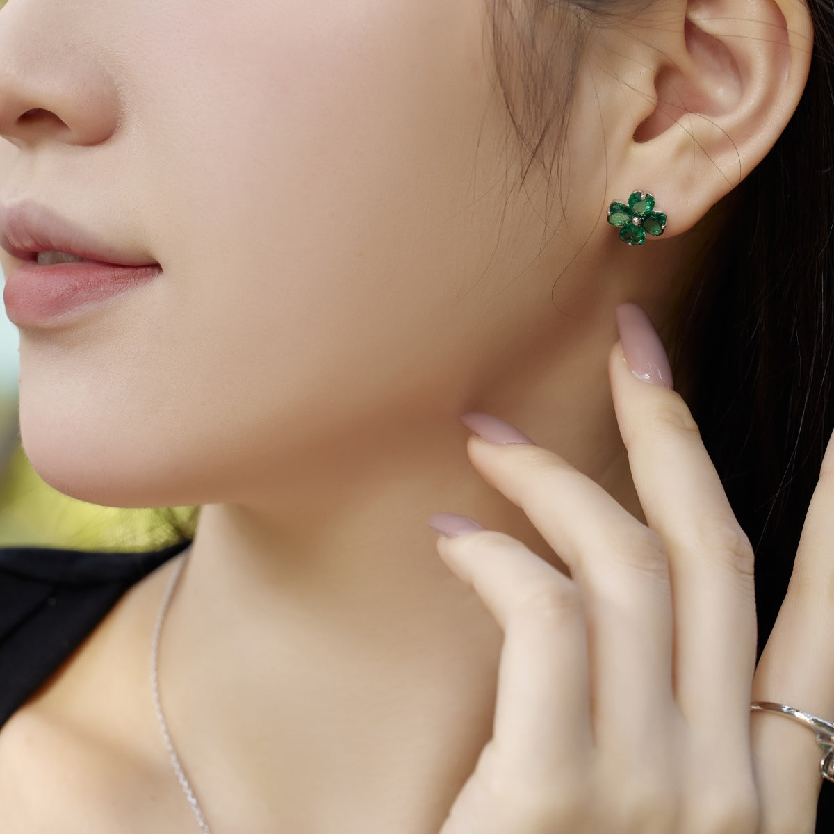 [Clover Jewelry]四つ葉のクローバー ボールピアス