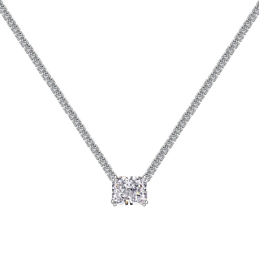 [Clover Jewelery]4.0 Carat Elegant Radiant Cut Necklace